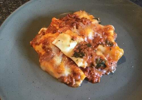 Lasagne met gehakt en spinazie