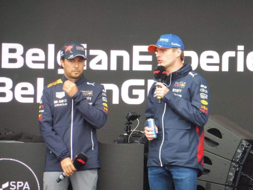 Max en checo op Spa Francorchamps