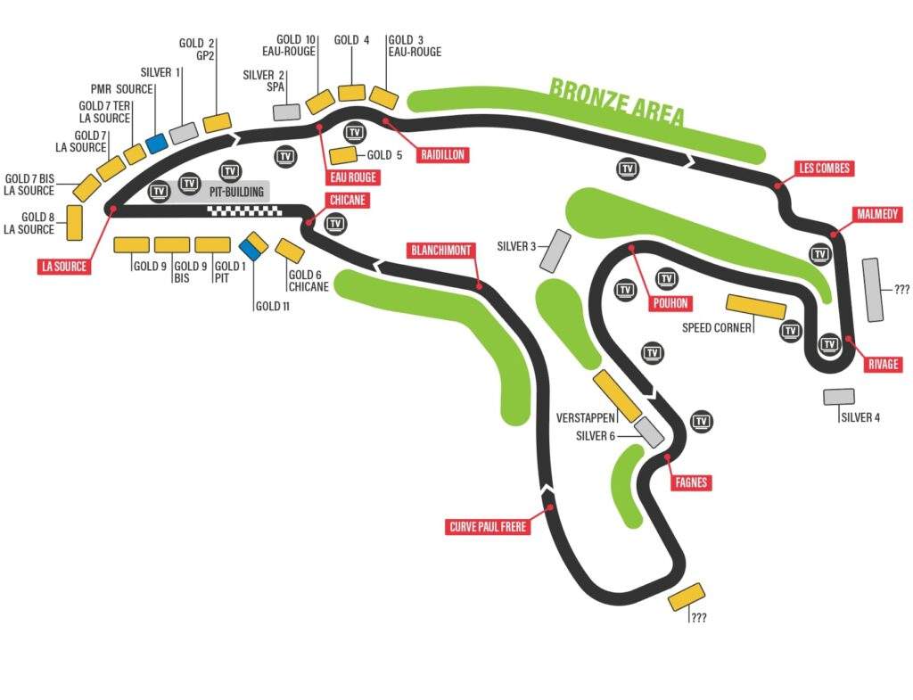 Circuit kaart Spa Francorchamps